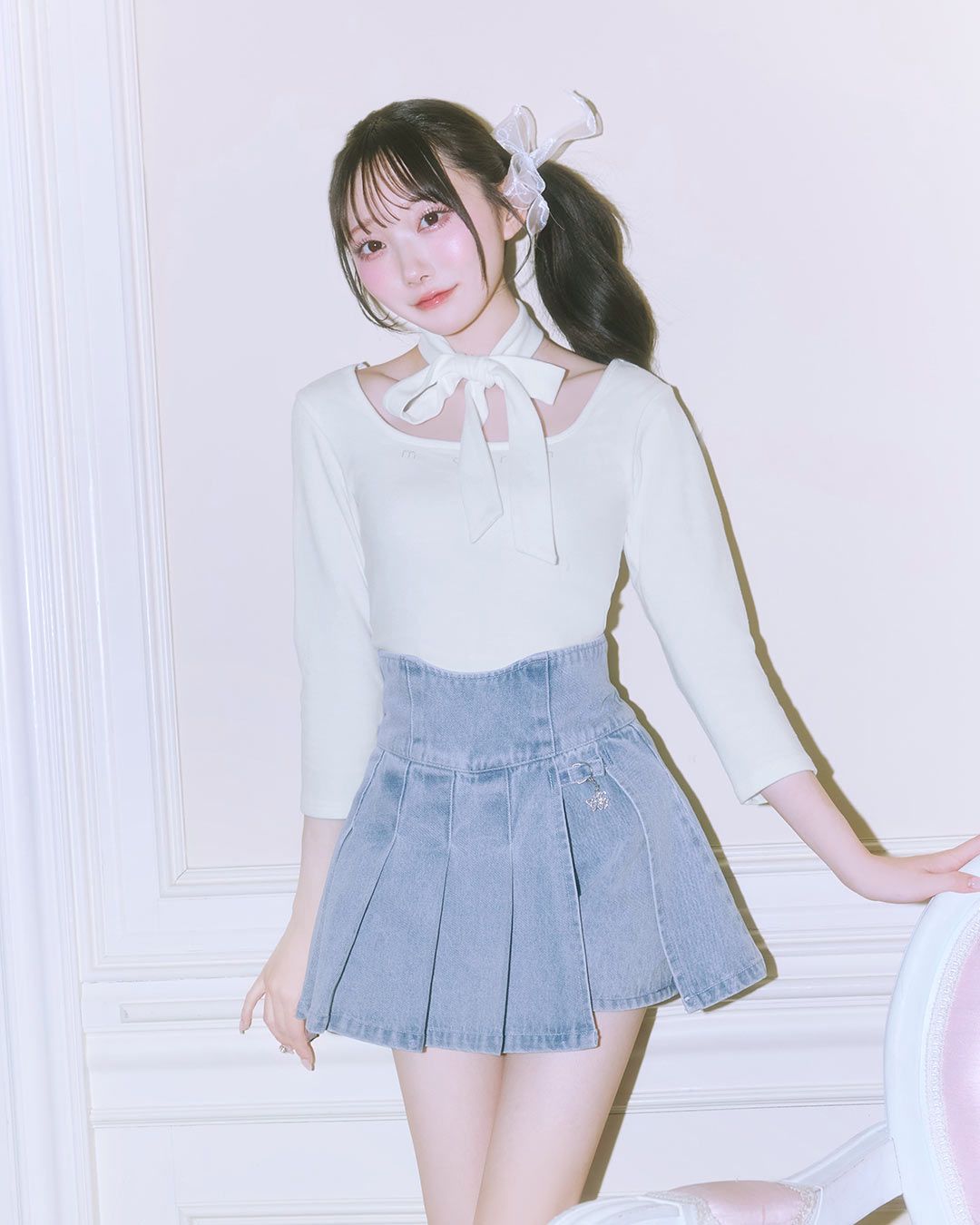 ミシェルマカロン 美脚デニムスカパン ライトブルー 美脚デニムスカパン ライトブルー | ファッション通販＆メディア