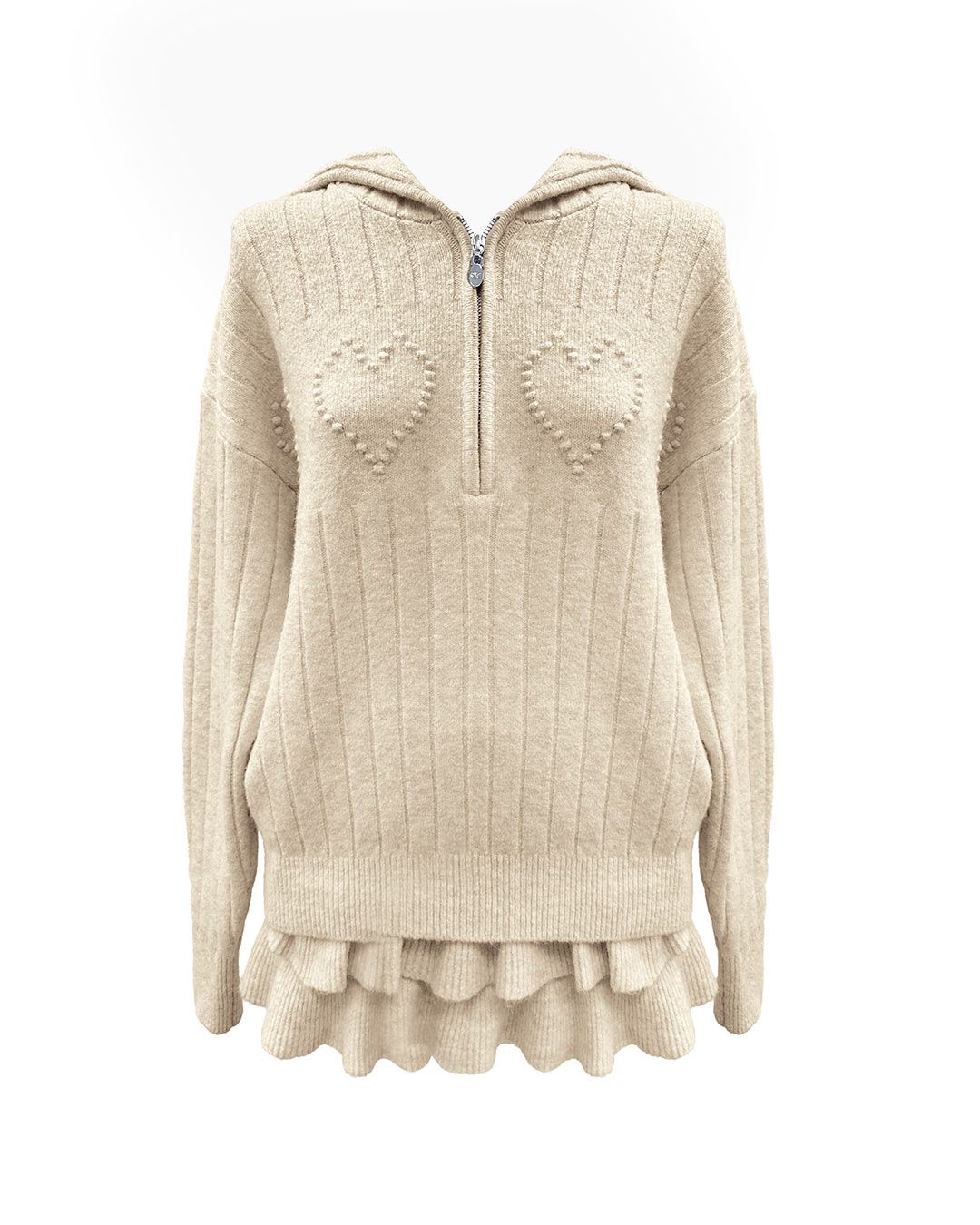 michellMacaron ハートニットセットアップ ベージュ ハートニットセットアップ ベージュ | ファッション通販＆メディア