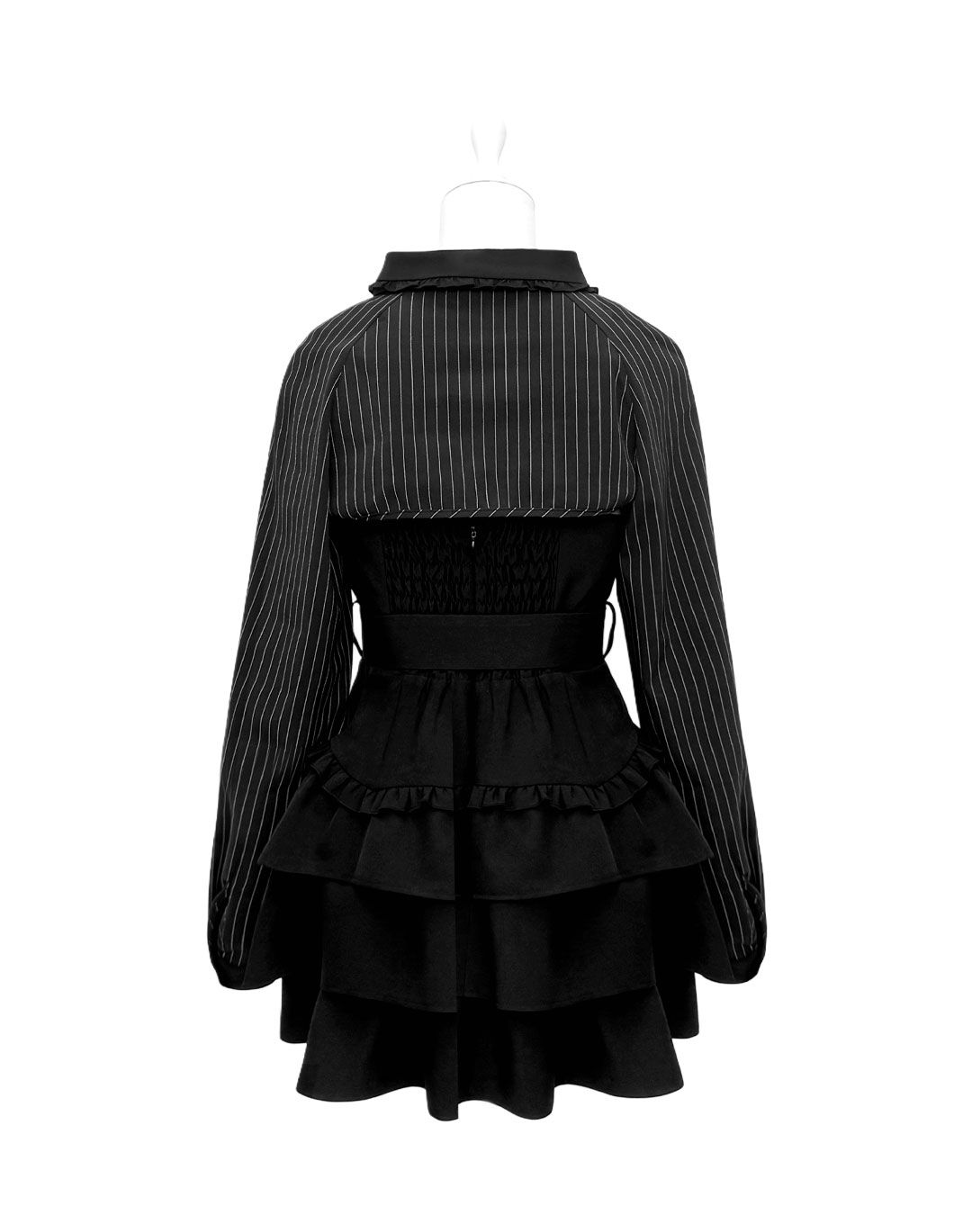 完売品 ハニーミュウ ネクタイ付きアンサンブルフリルワンピ ブラック ネクタイ付きアンサンブルフリルワンピ ブラック | ファッション通販