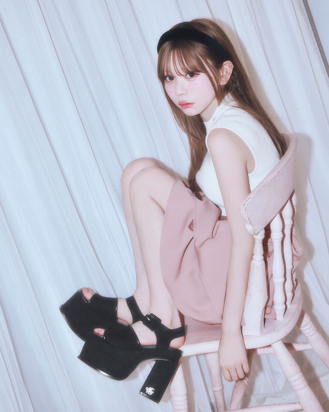 厚底スエードキルティングサンダル ブラック | ファッション通販