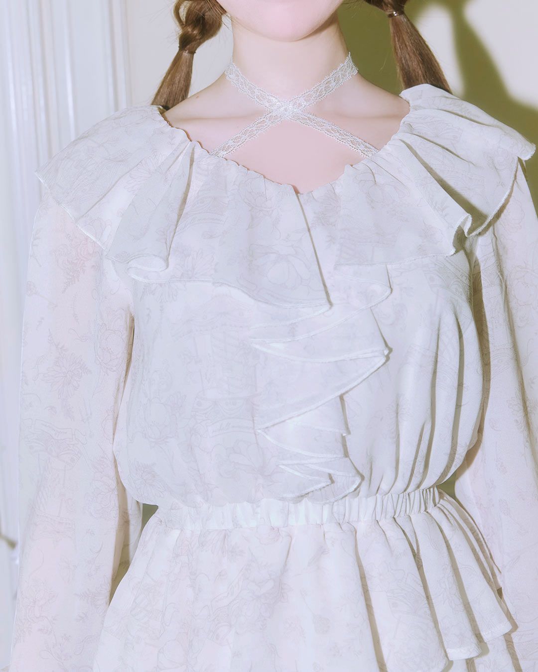 ロイヤルフルールフリルワンピース ベージュ | ファッション通販