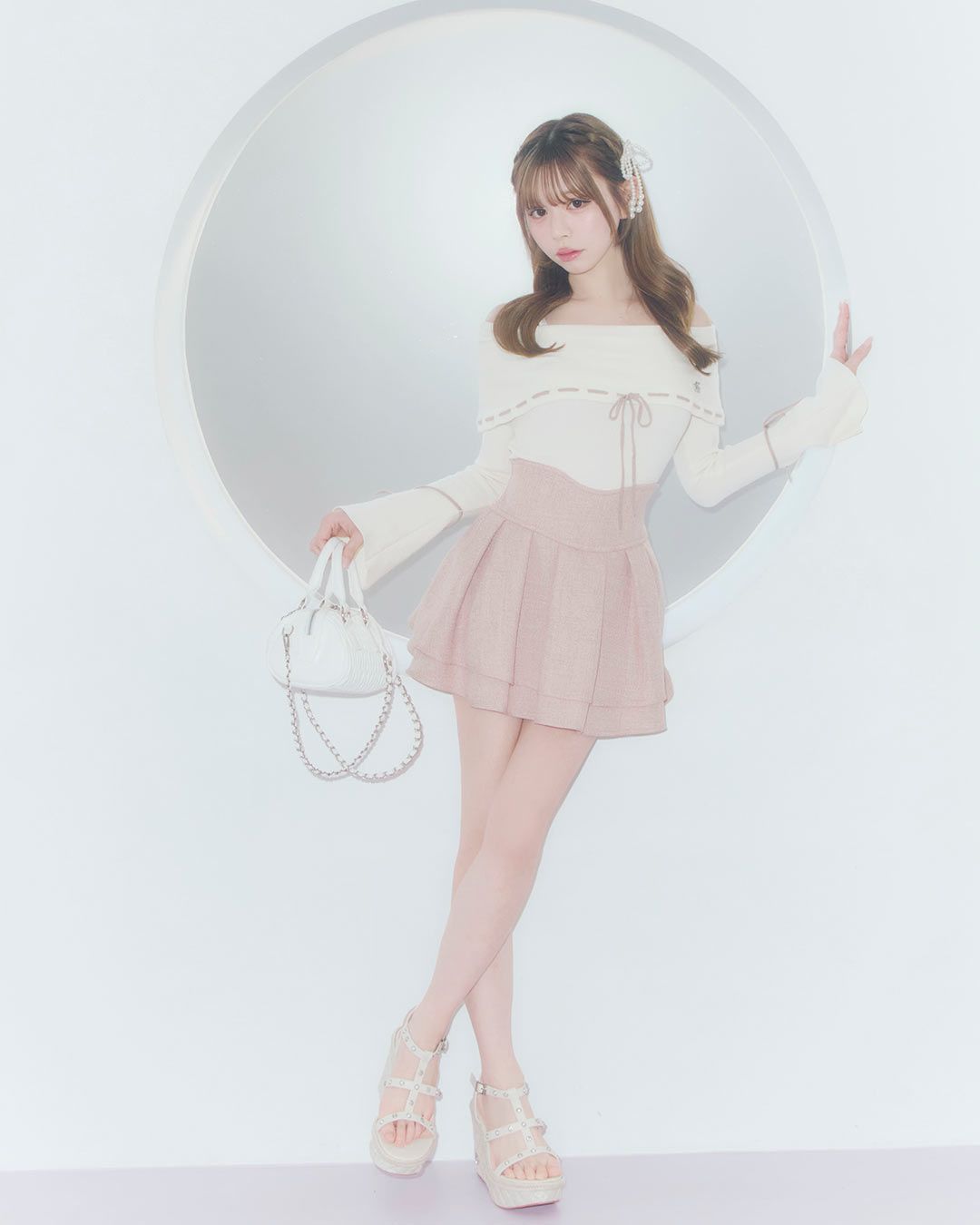 美脚エレガントツイードスカート ピンク | ファッション通販＆メディア