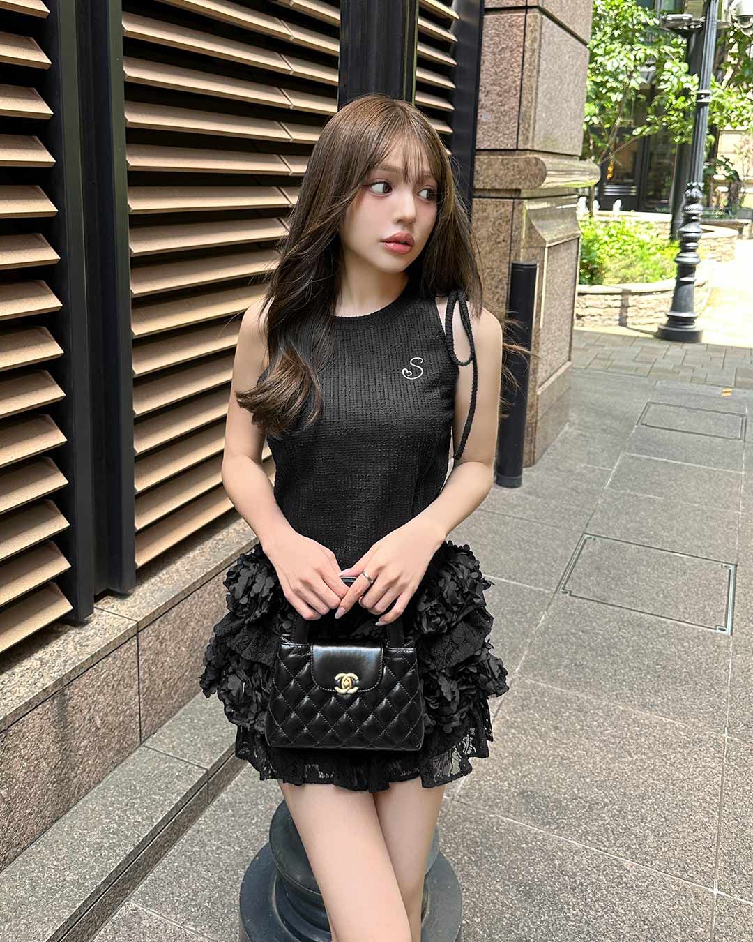 ショルダーリボントップス ブラック | ファッション通販