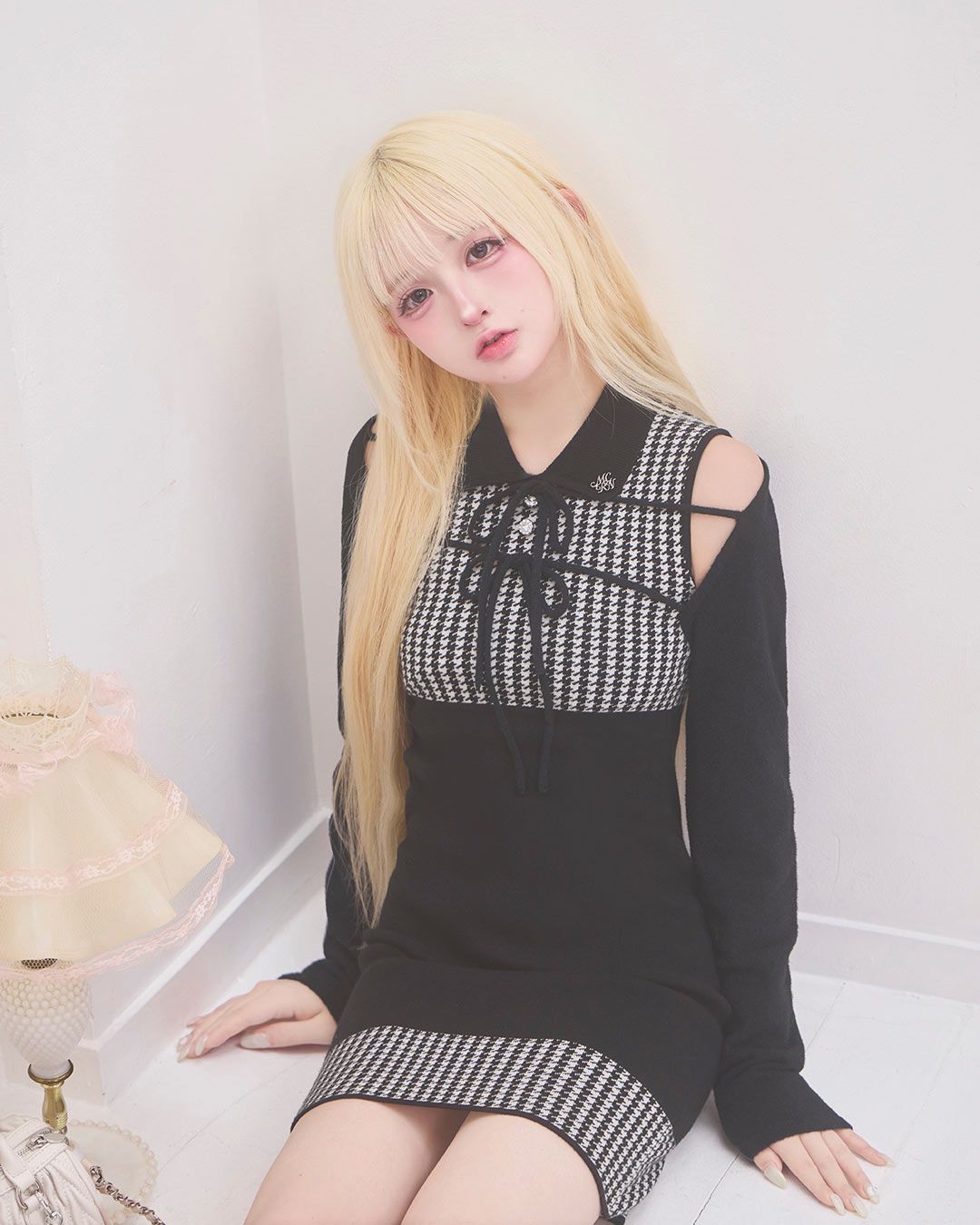 ミシェルマカロン ボレロset千鳥ワンピース ボレロset千鳥ワンピース ピンク | ファッション通販＆メディアMyColor