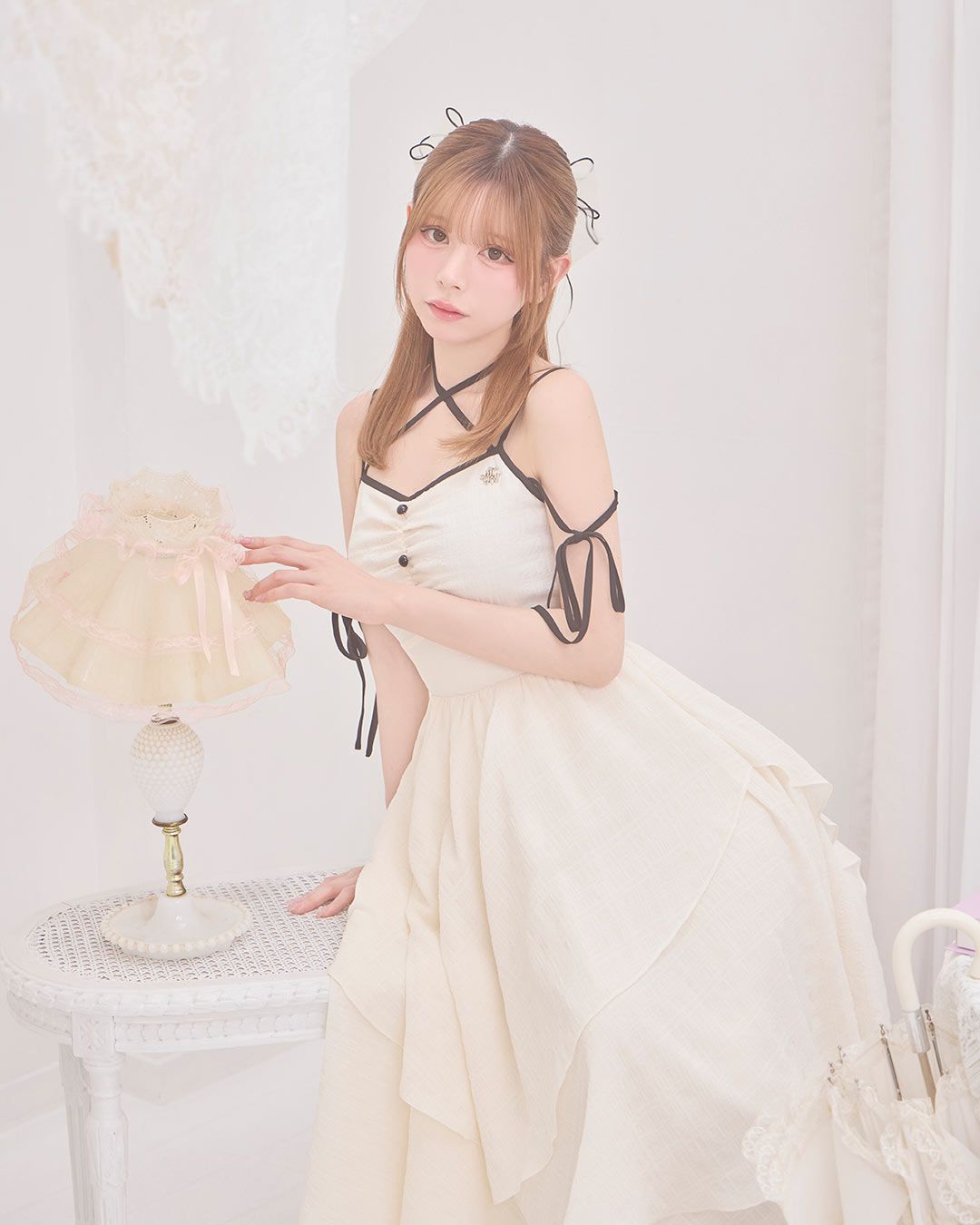 michellMacaron バイカラーティアードロングワンピ 38ce27bb70ba68db85af52eb60952e