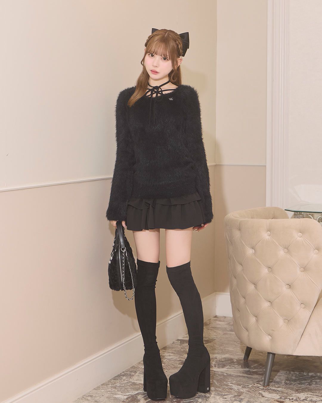 美脚ニーハイブーツ ブラック | ファッション通販＆メディアMyColor