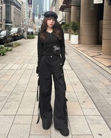 ドローストリングカーゴパンツ ブラック | ファッション通販＆メディア