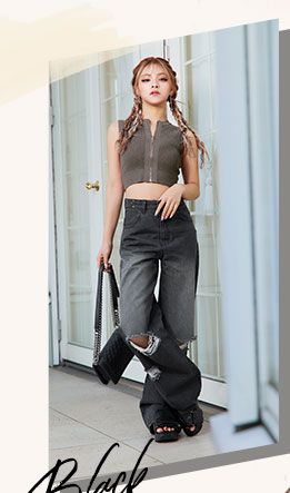 カラークラッシュデニムパンツ CAI0016 | ファッション通販