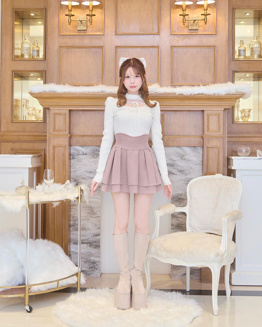 New‼︎殿堂入り♡美脚になれるスカート（インナーパンツ付） ピンク