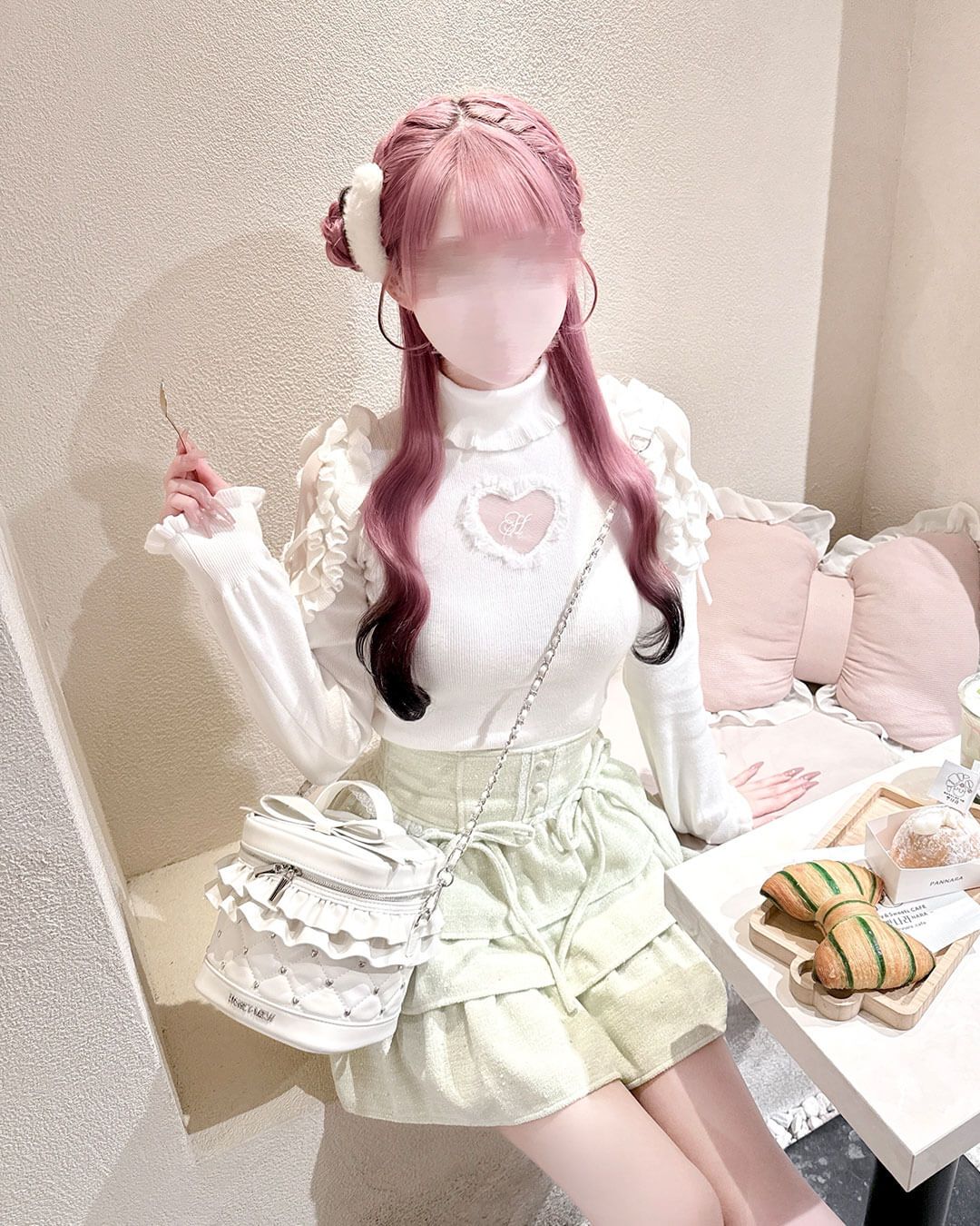 ツイードティアードフリルスカート ブルー | ファッション通販