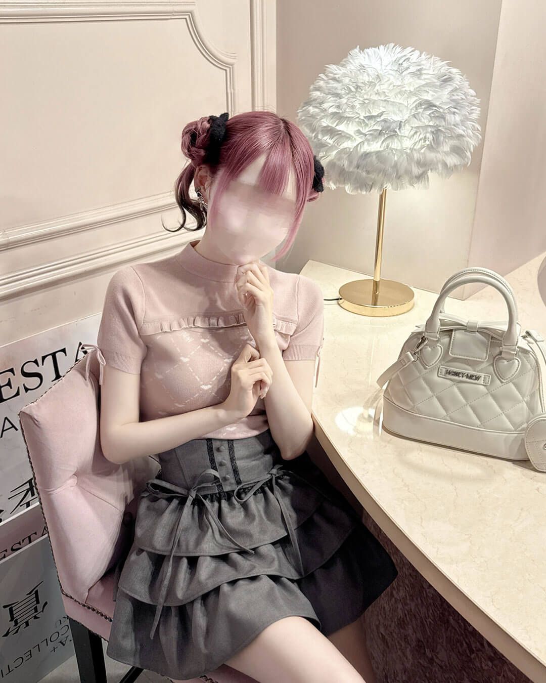 トップス lovedragonM MWモノグラムトップス ピンク | ファッション通販＆メディアMyColor