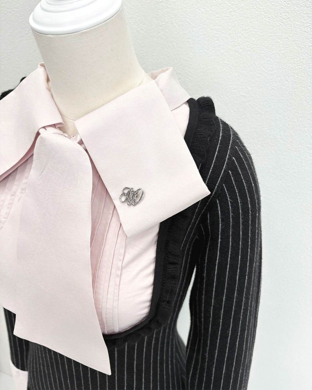 リボンブラウスドッキングワンピース ピンク | ファッション通販