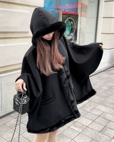 ファーポンチョ ブラック | ファッション通販＆メディアMyColor