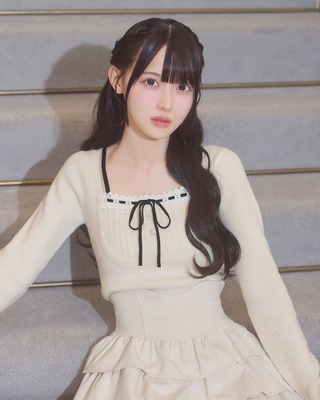 ミシェルマカロン シャツレイヤード風ニットワンピース ブラック XS シャツレイヤード風ニットワンピース ブラック | ファッション