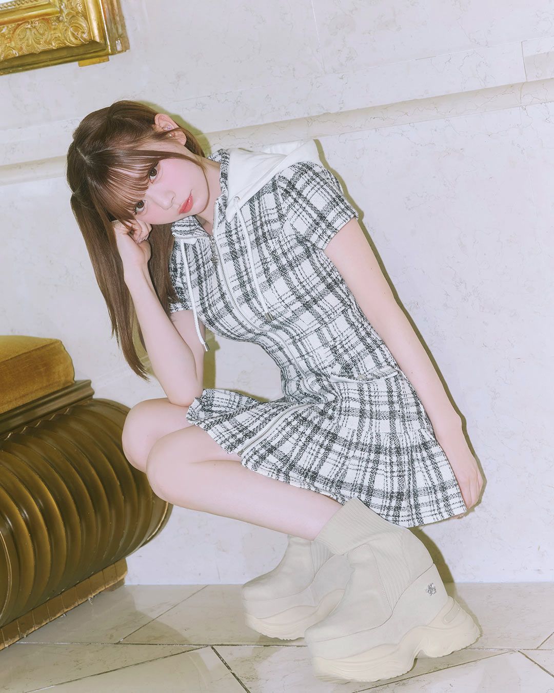 ソックスライク厚底ブーツ クリーム | ファッション通販＆メディア