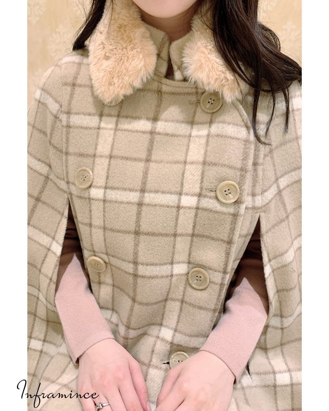 チェックケープコート【LARME掲載】 | ファッション通販&メディアMyColor ~マイカラー~ チェックケープコート【LARME掲載】 | ファッション通販&メディアMyColor ~マイカラー~