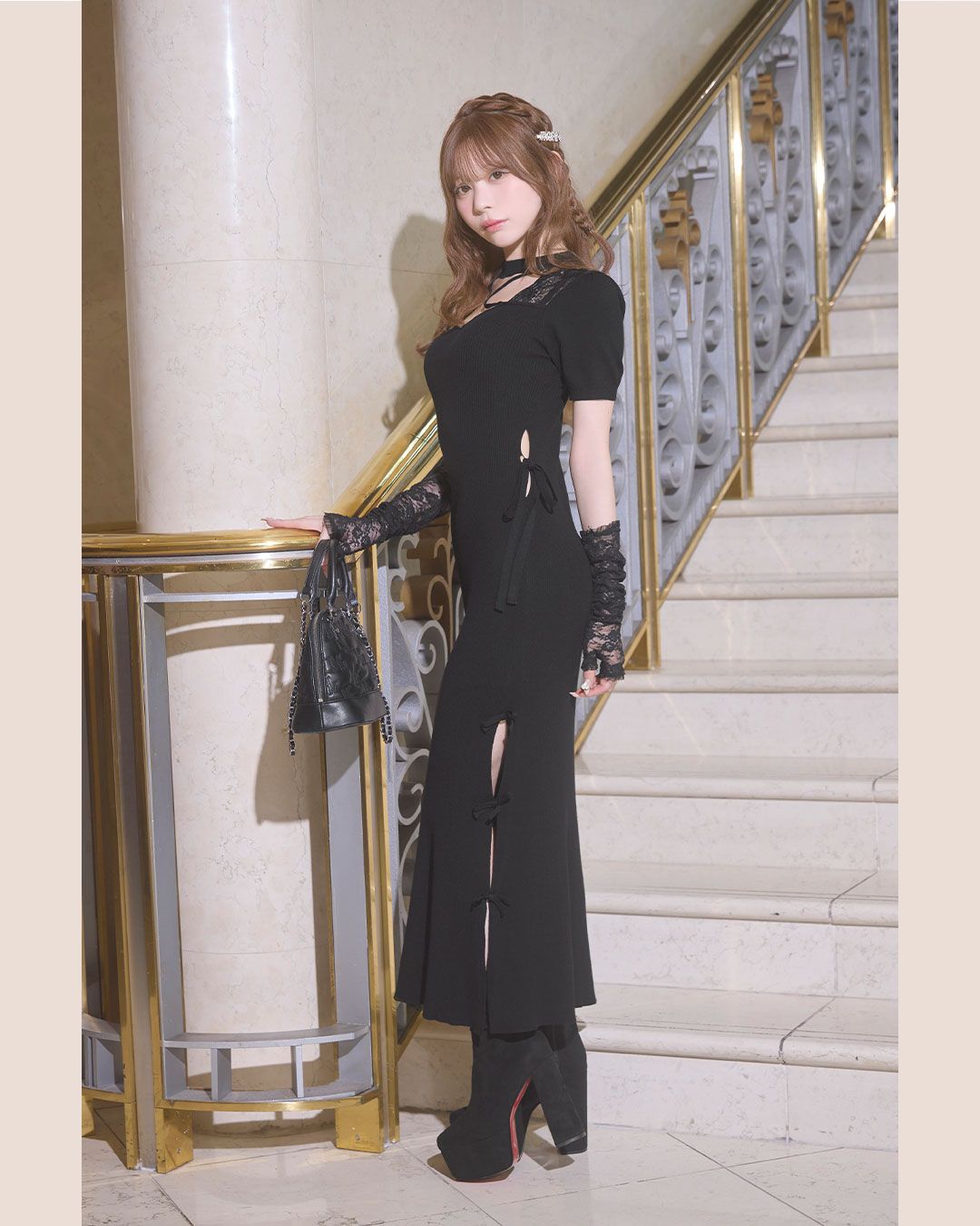 レースクロスくびれワンピ ブラック | ファッション通販＆メディア