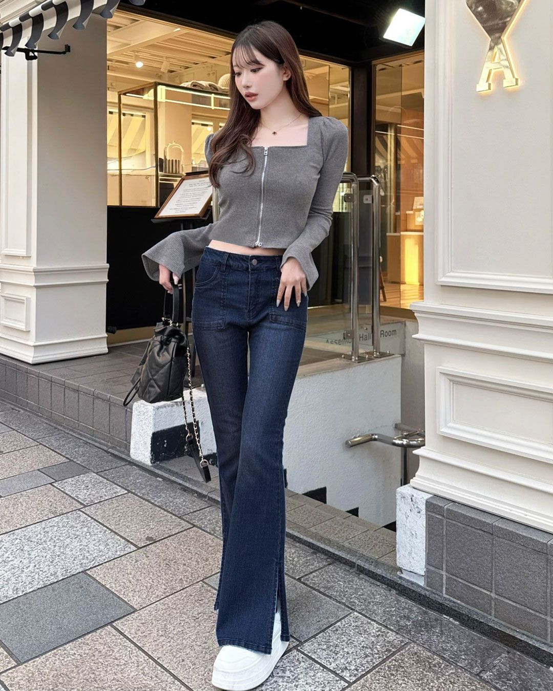 最強美脚ローライズデニム グレー | ファッション通販＆メディア