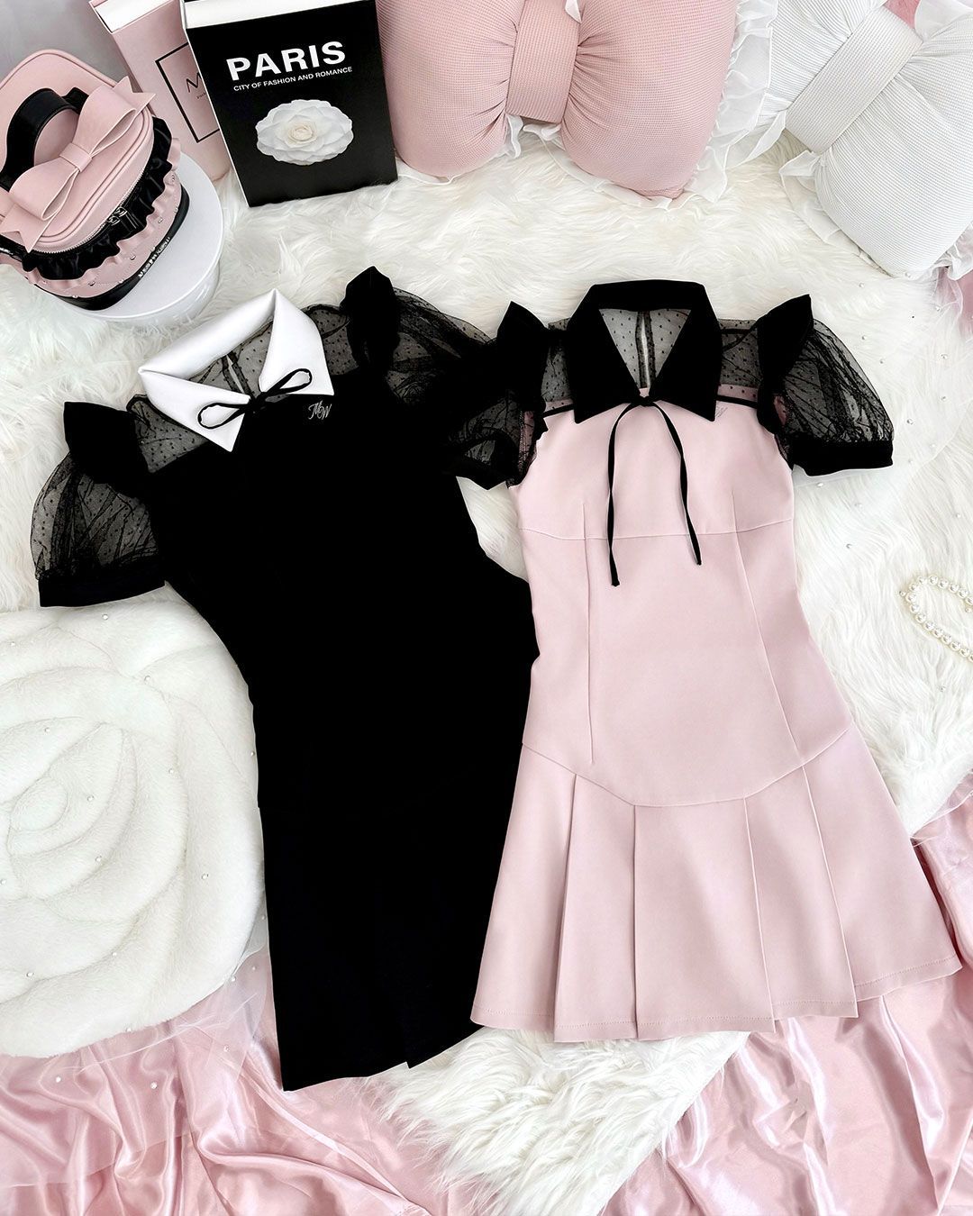 ドットチュールカラーワンピース ピンク | ファッション通販＆メディア