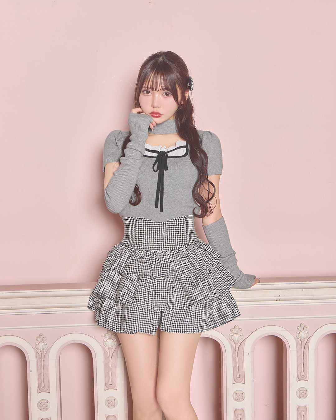 チョーカーニットトップス グレー | ファッション通販＆メディア