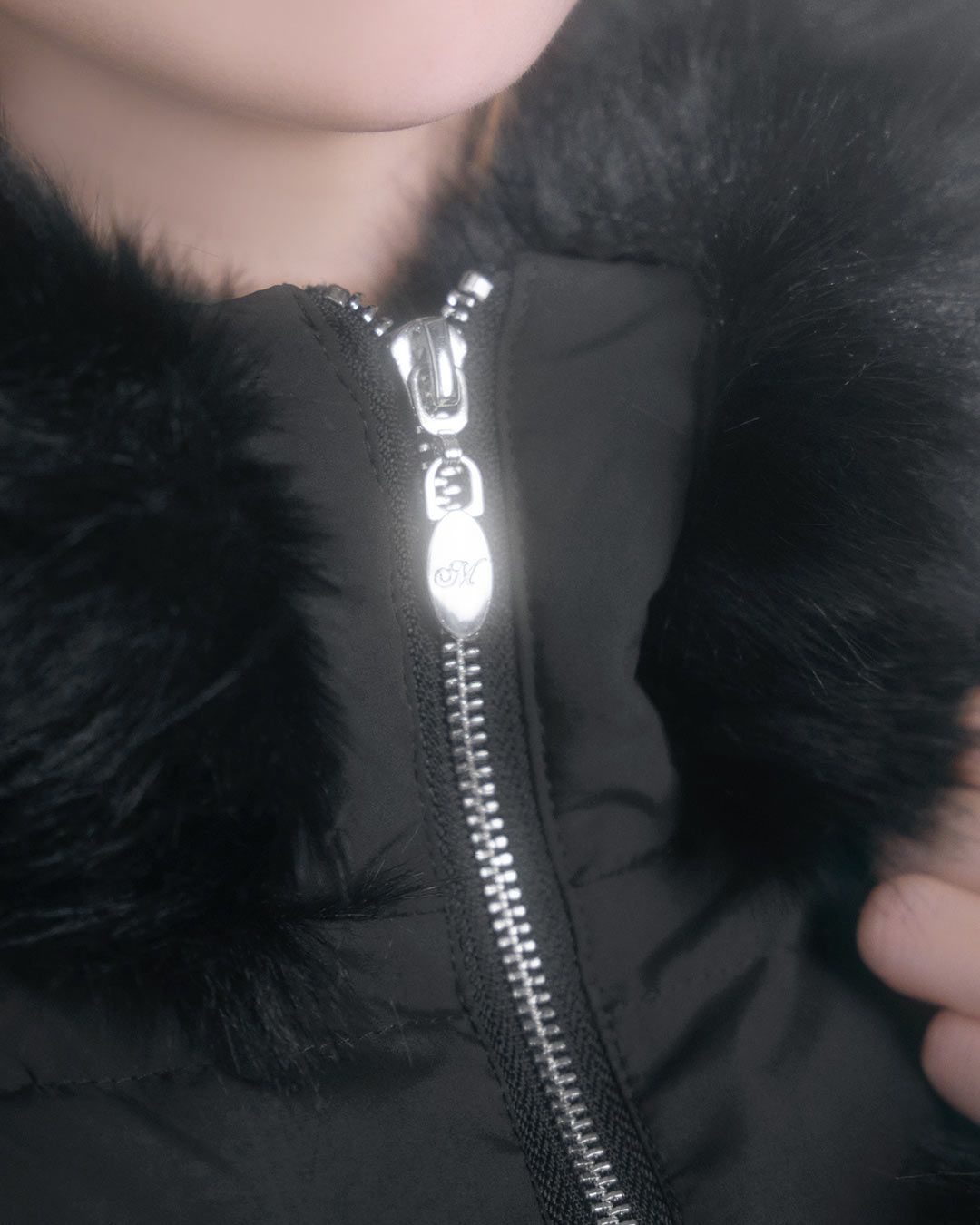 美くびれフェイクファーダウンコート ブラック | ファッション通販