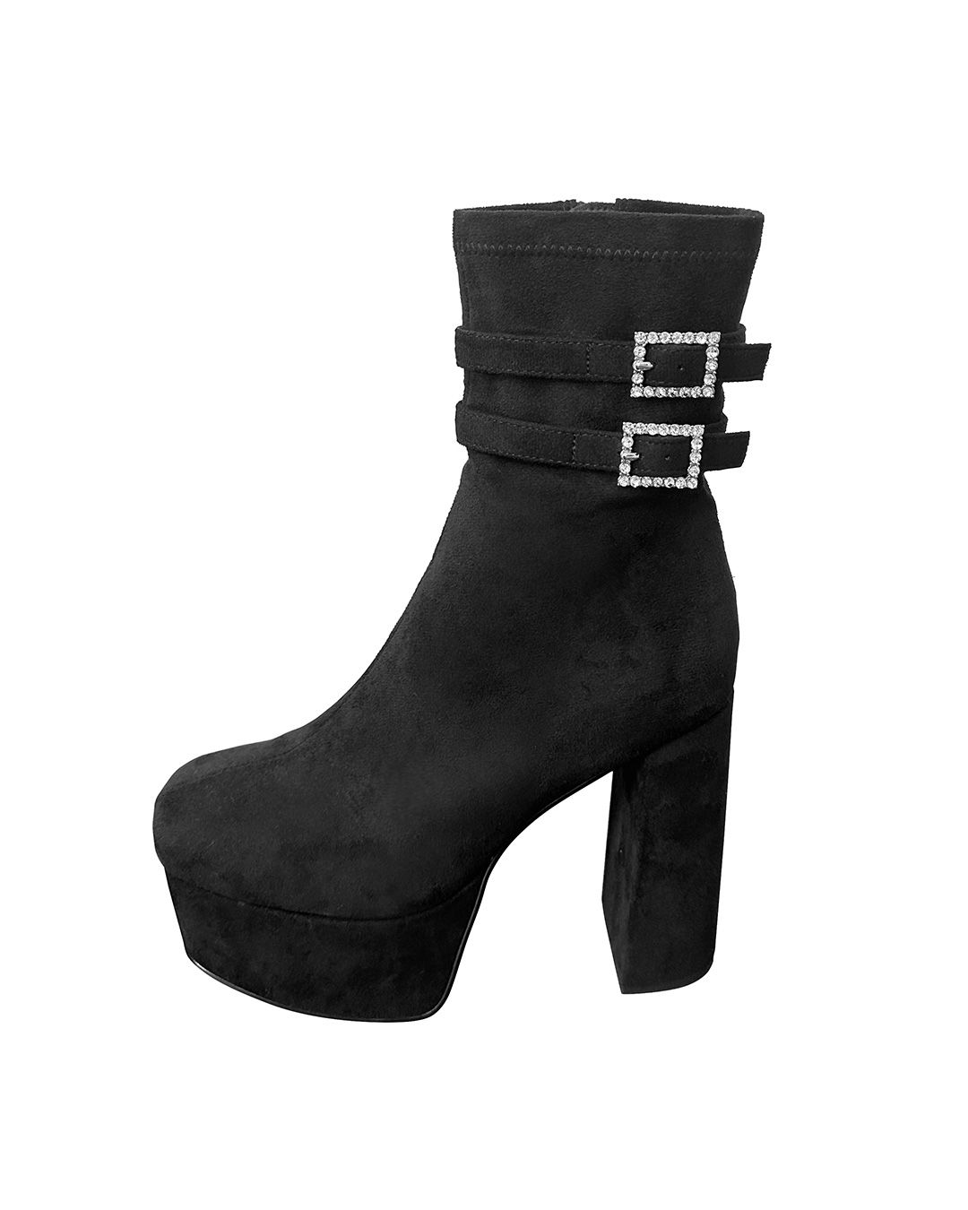 13cm♡きらきらベルトショートブーツ ブラック | ファッション通販