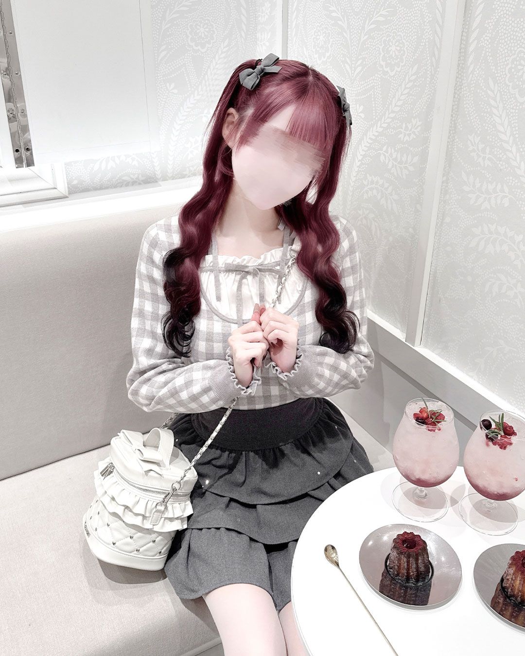 ストラップリボンギンガムチェックトップス ストラップリボンギンガムチェックトップス ピンク | ファッション通販