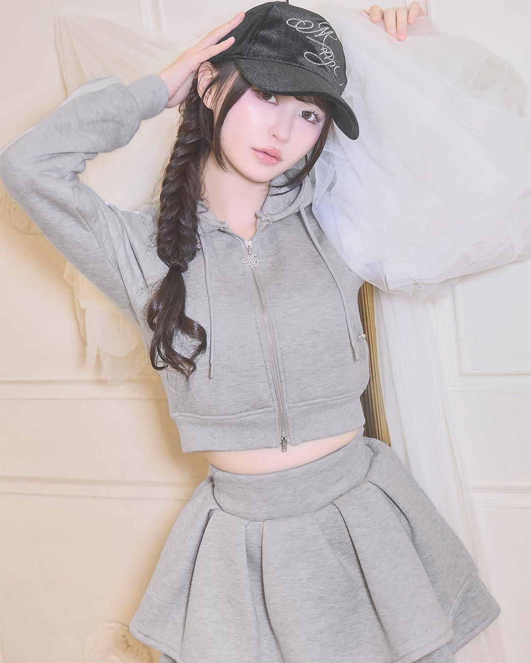 美脚セットアップ(インナーパンツ付き) グレー | ファッション通販