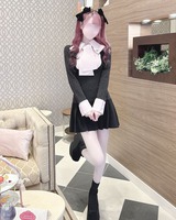 リボンブラウスドッキングワンピース ピンク | ファッション通販