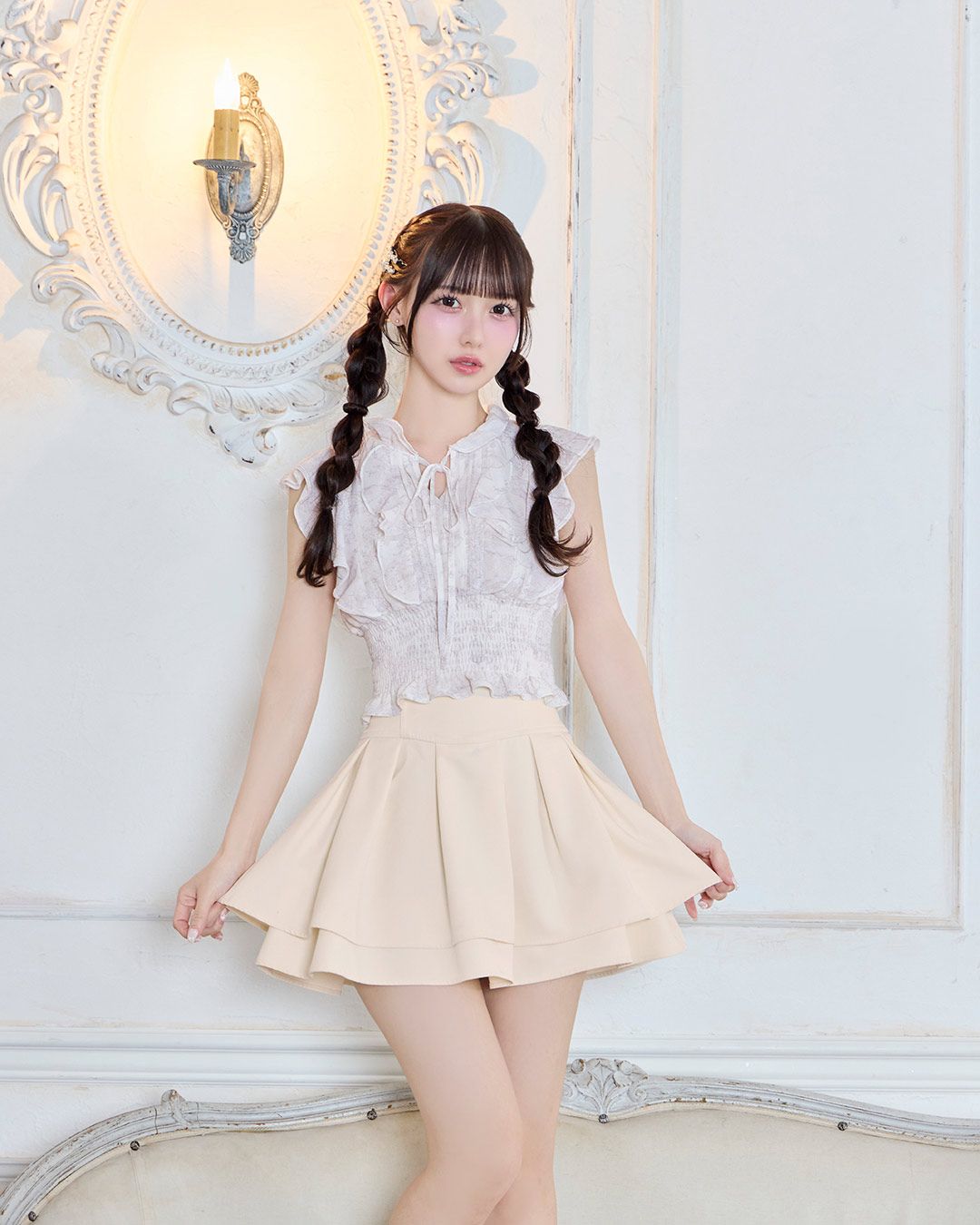 殿堂入り!!美脚になれるスカート♡（インナーパンツ付） ピンク