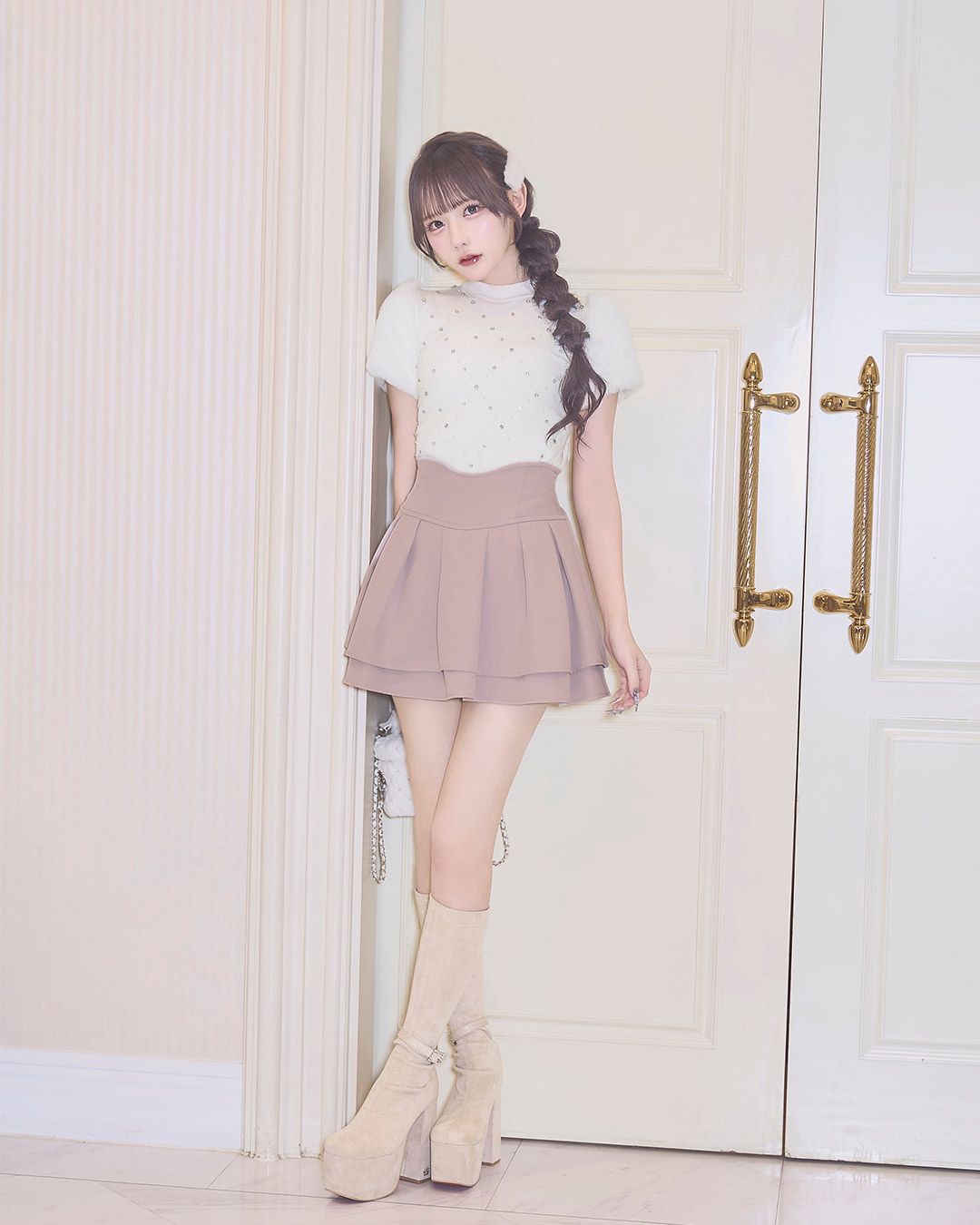 New‼︎殿堂入り♡美脚になれるスカート（インナーパンツ付） ピンク