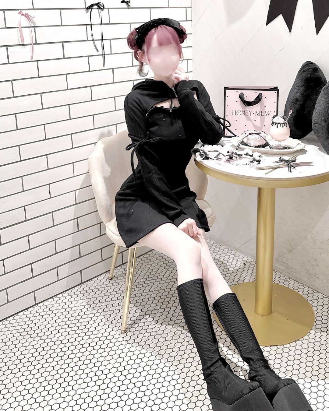 pimiri cafe Collaboration】Luv スウェットアンサンブルパーカー