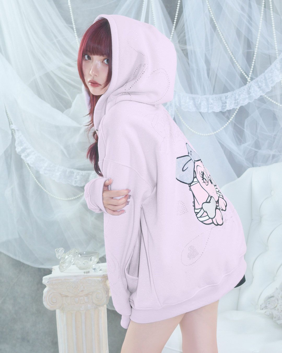 ガルフィーコラボキラキラBIGパーカー ピンク | ファッション通販