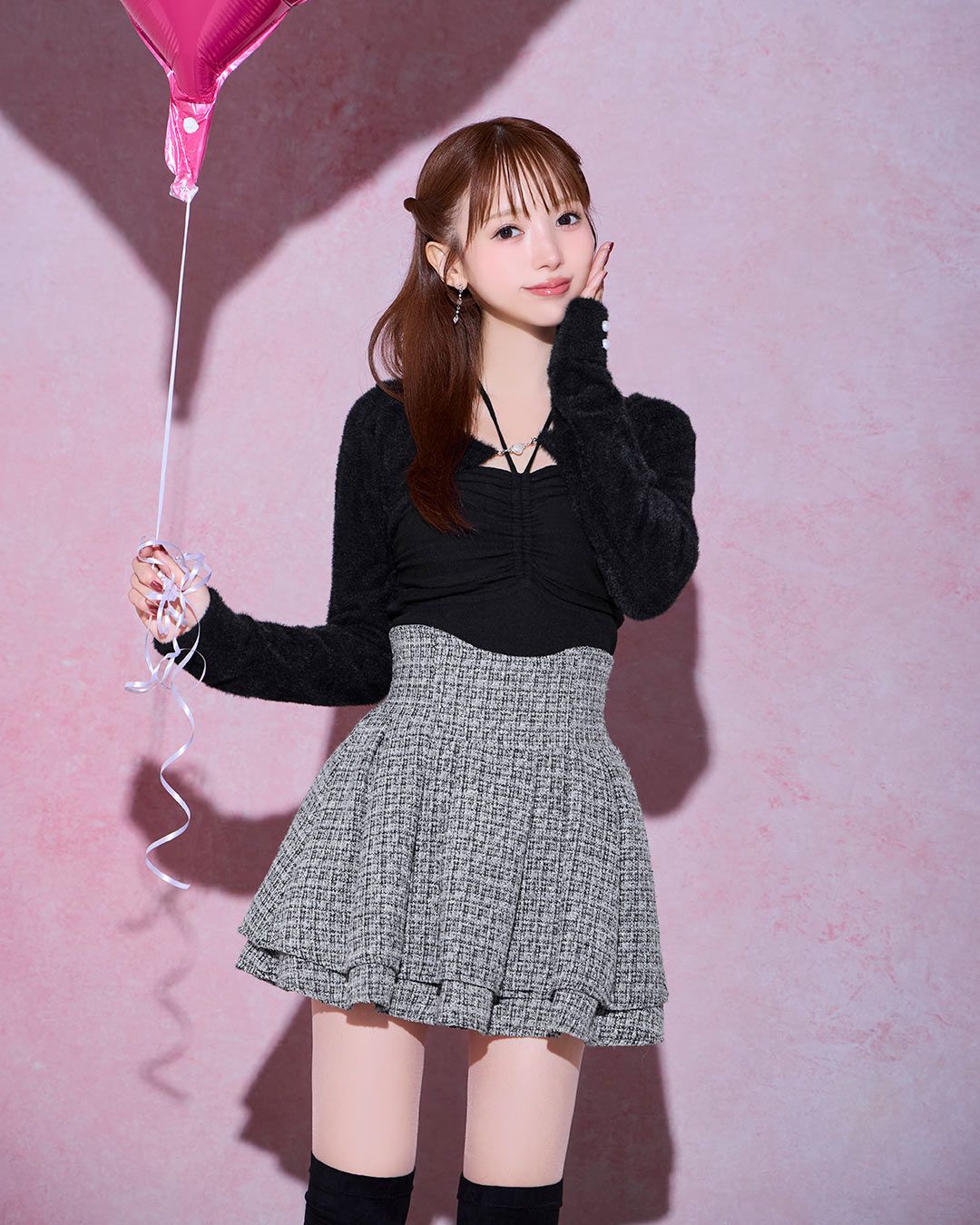 ミシェルマカロン 美脚になれる♡ツイードスカートブラックSサイズ 美脚になれる♡ツイードスカート（インナーパンツつき