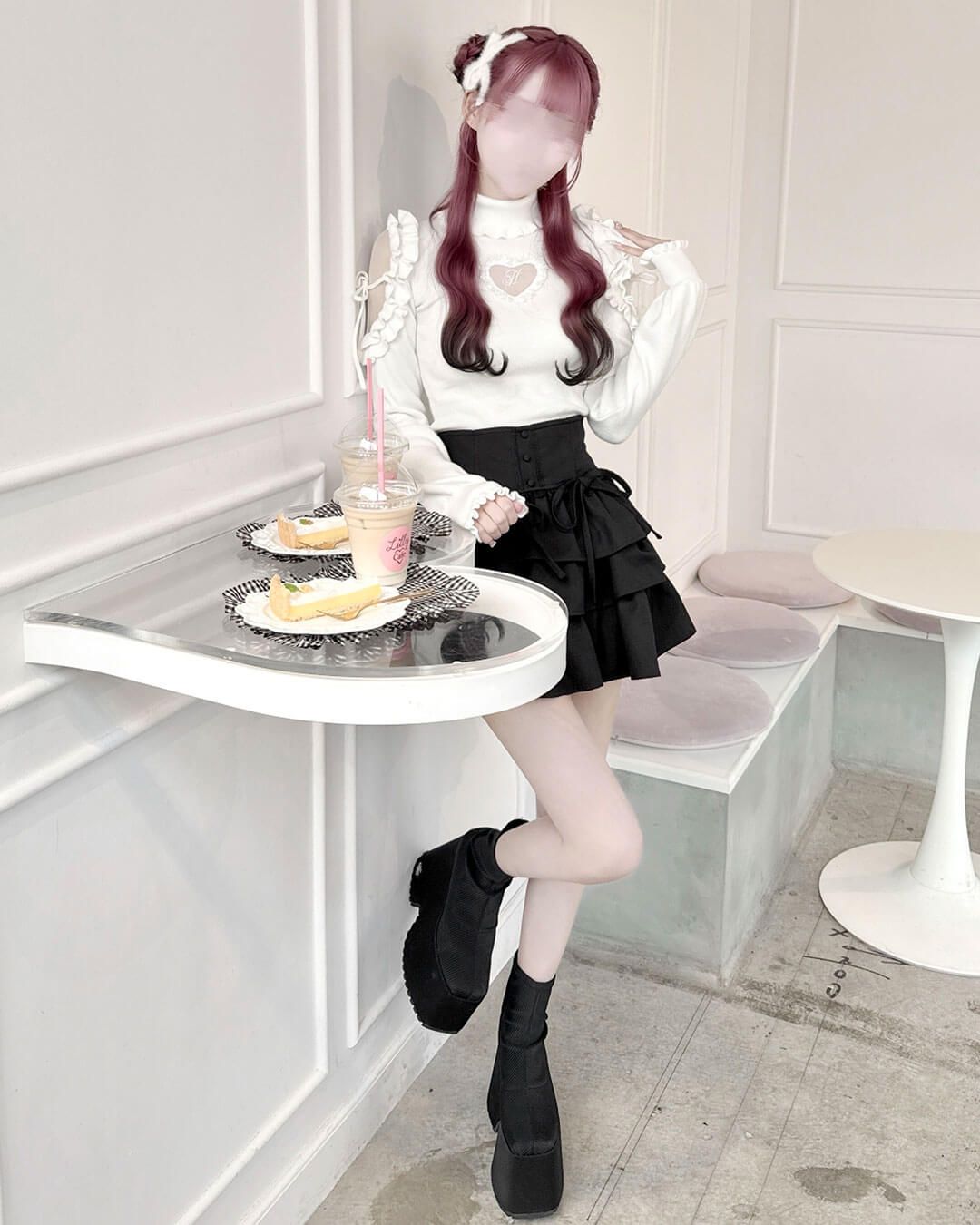 ハートカットタートルニット ホワイト | ファッション通販＆メディア