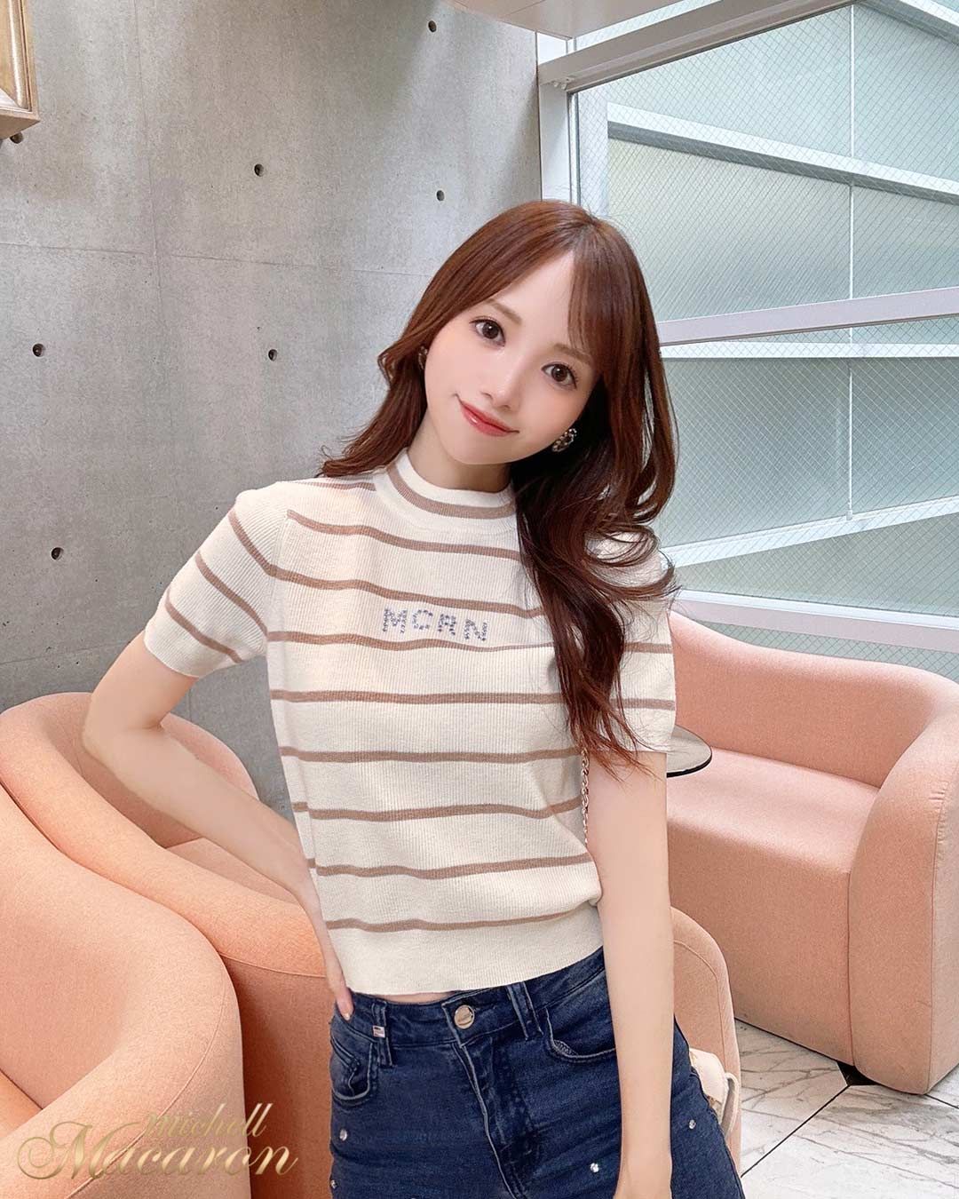 ボーダーニットトップス ホワイト×ブラック | ファッション通販