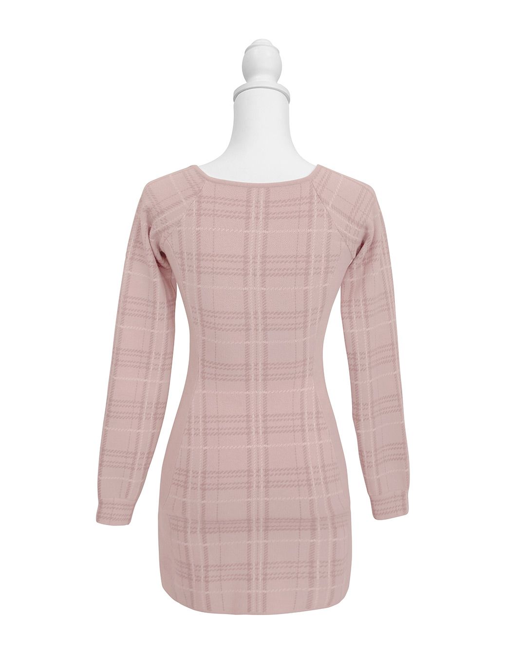 チェックタイトニットワンピース ブラック | ファッション通販