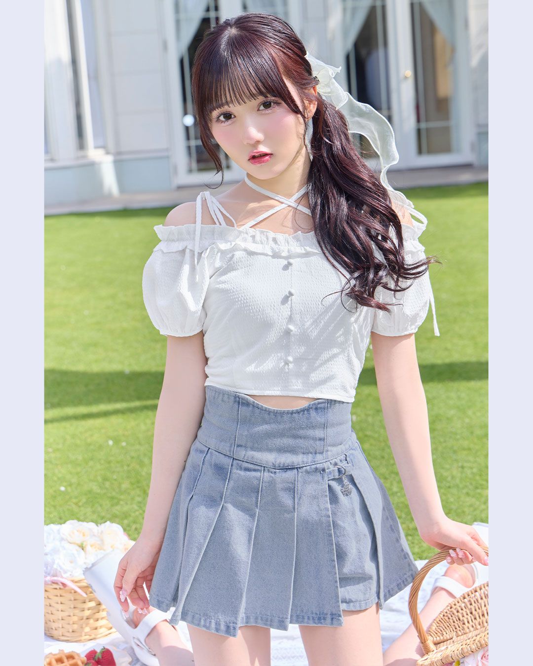ミシェルマカロン 美脚デニムスカパン FS 美脚デニムスカパン ライトブルー | ファッション通販＆メディア