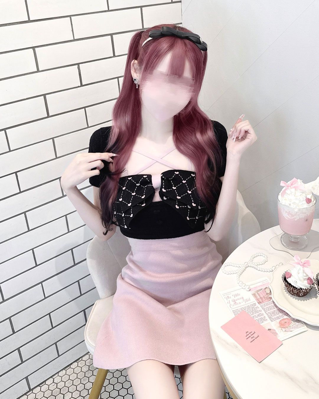 モノグラムリボンアンサンブルワンピース ピンク | ファッション通販