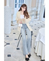 【新品未使用】Rady カッティングストレートワイドデニムライトブルー　25 ジーンズ デニム デニムパンツ 「新色ヴィンテージブルー追加