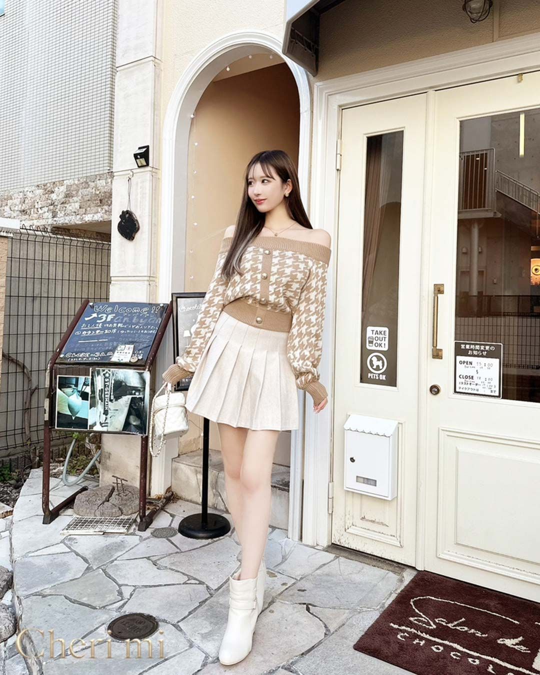 リナシメント RINASCIMENTO オフショルニットトップス （Cammello Beige） リナシメント RINASCIMENTO オフショルニットトップス