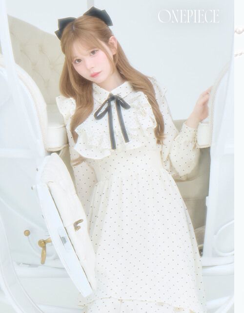 SFP0436Cドットフリル長袖OP