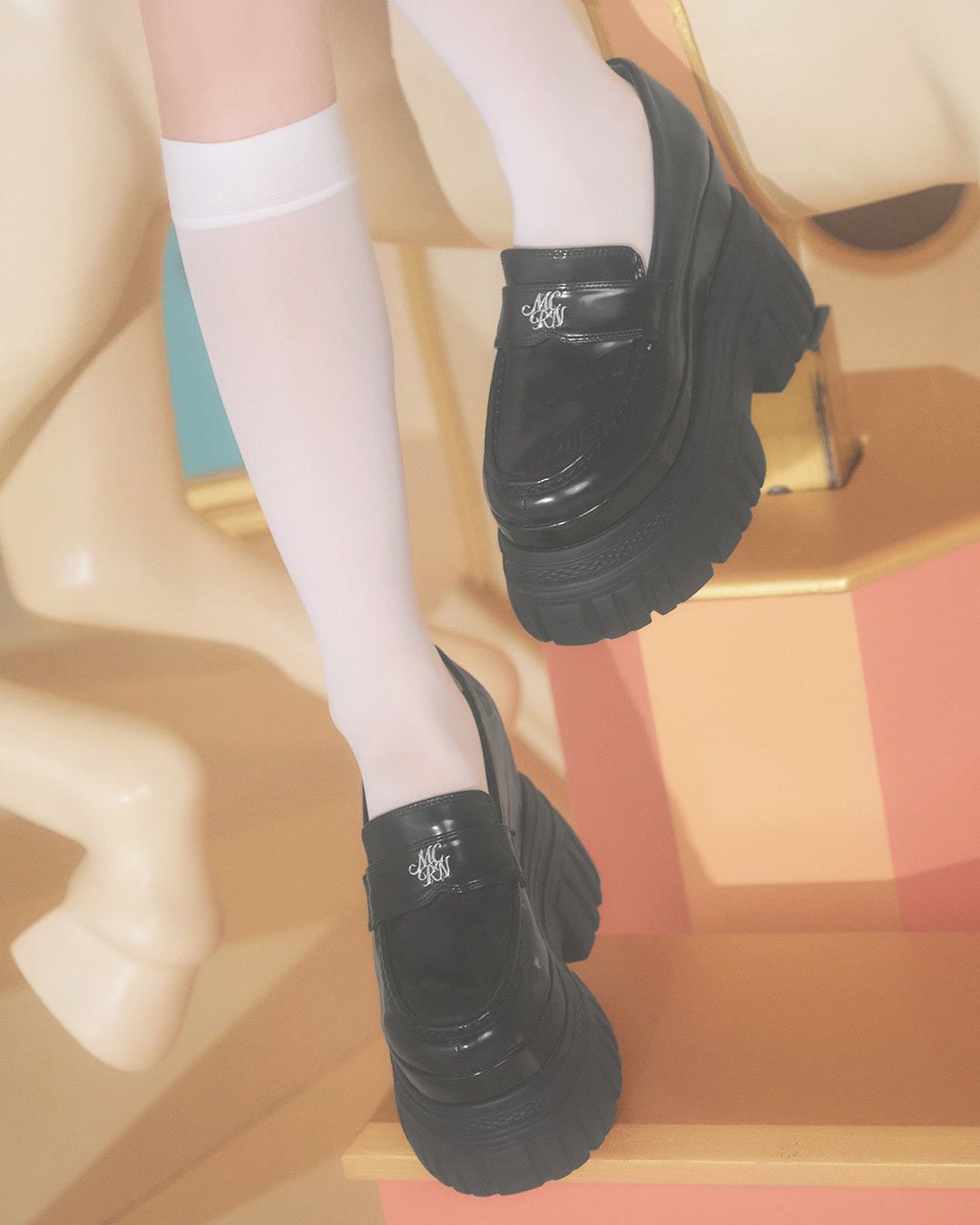 michellMacaron ''史上最強''盛れる厚底ローファー 史上最強''盛れる厚底ローファー ブラック | ファッション通販