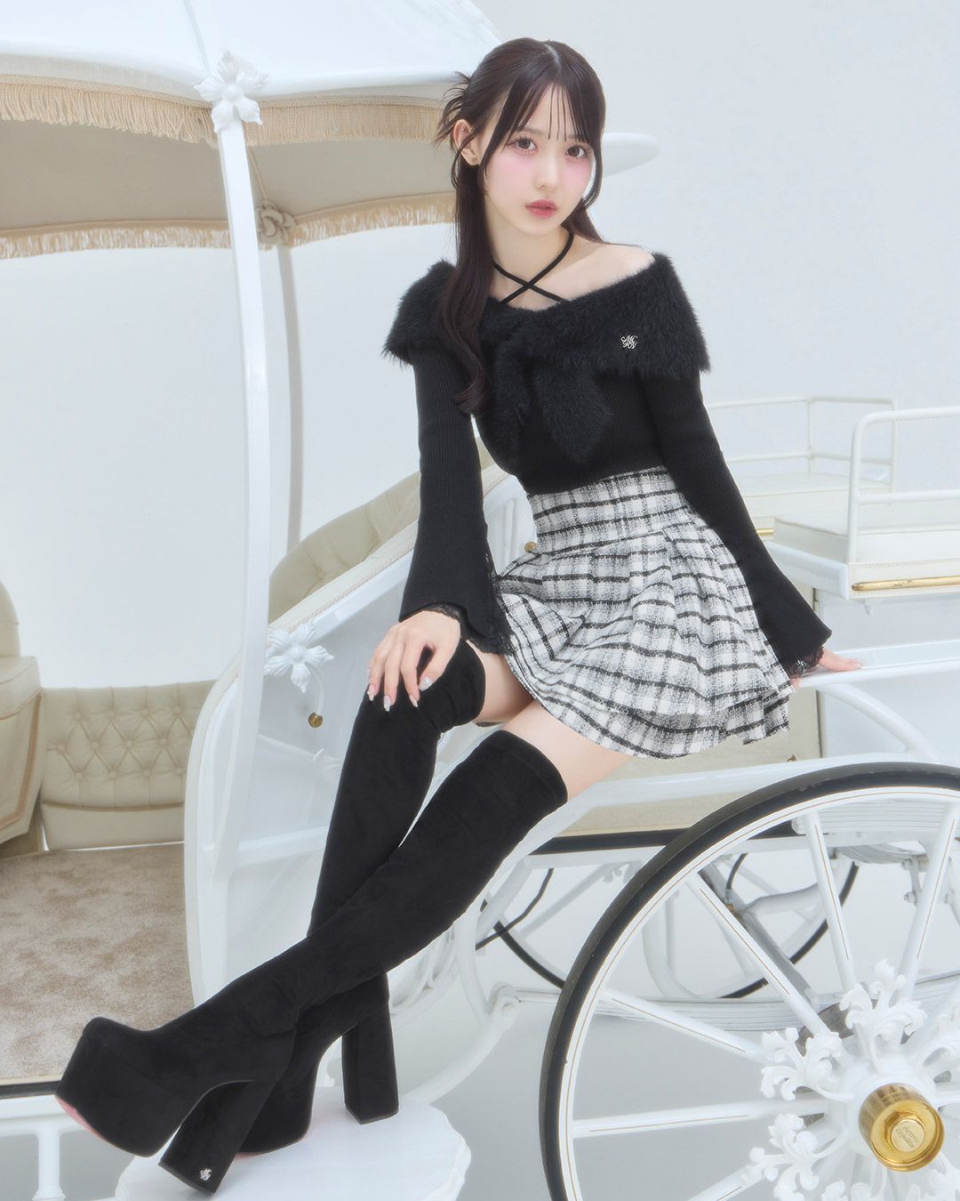 美脚ニーハイブーツ ブラック | ファッション通販＆メディアMyColor