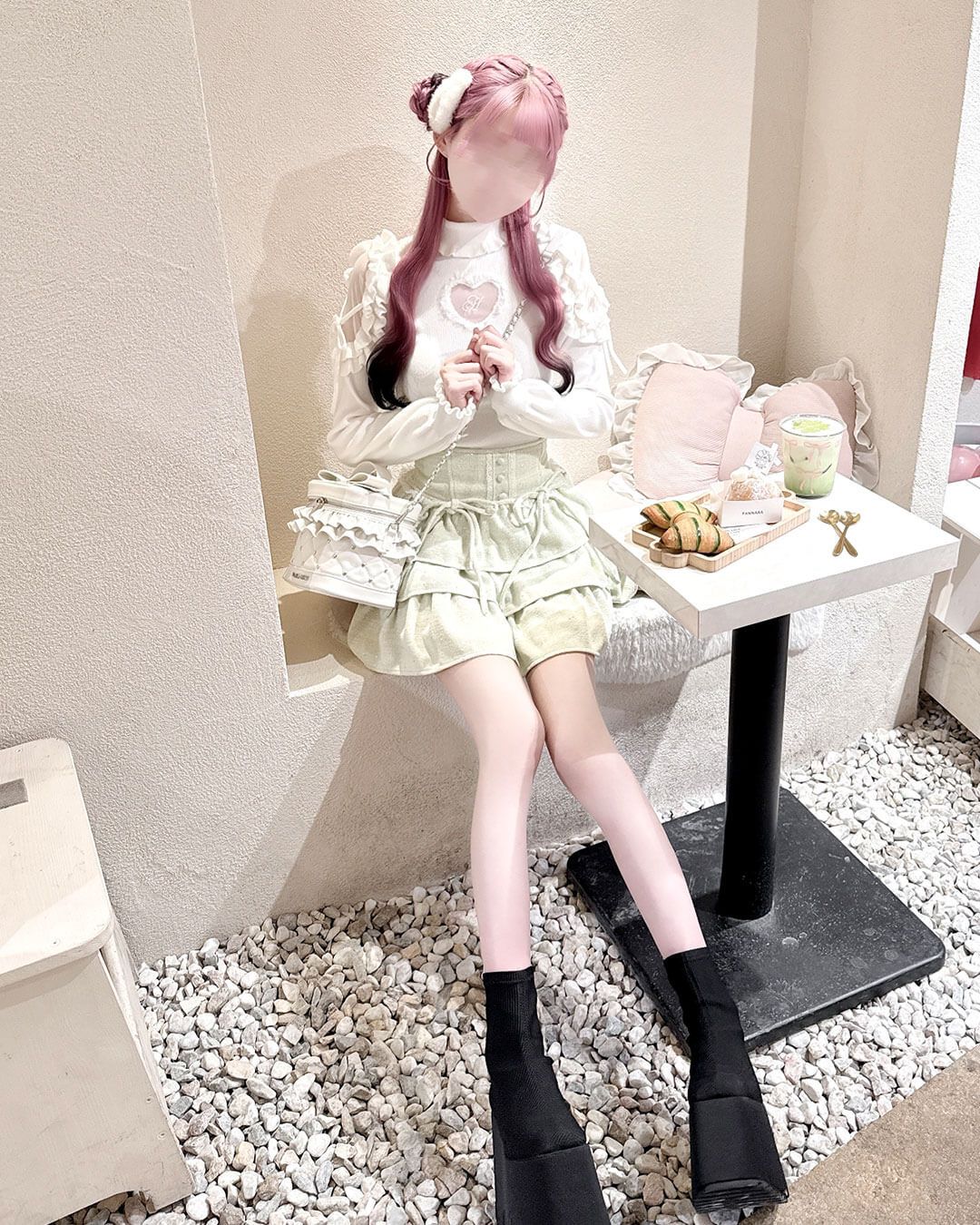 ツイードティアードフリルスカート ブルー | ファッション通販