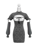 アームカバー付きMWモノグラムワンピース　XS c2ae3ad6de250713d746edd6f28496