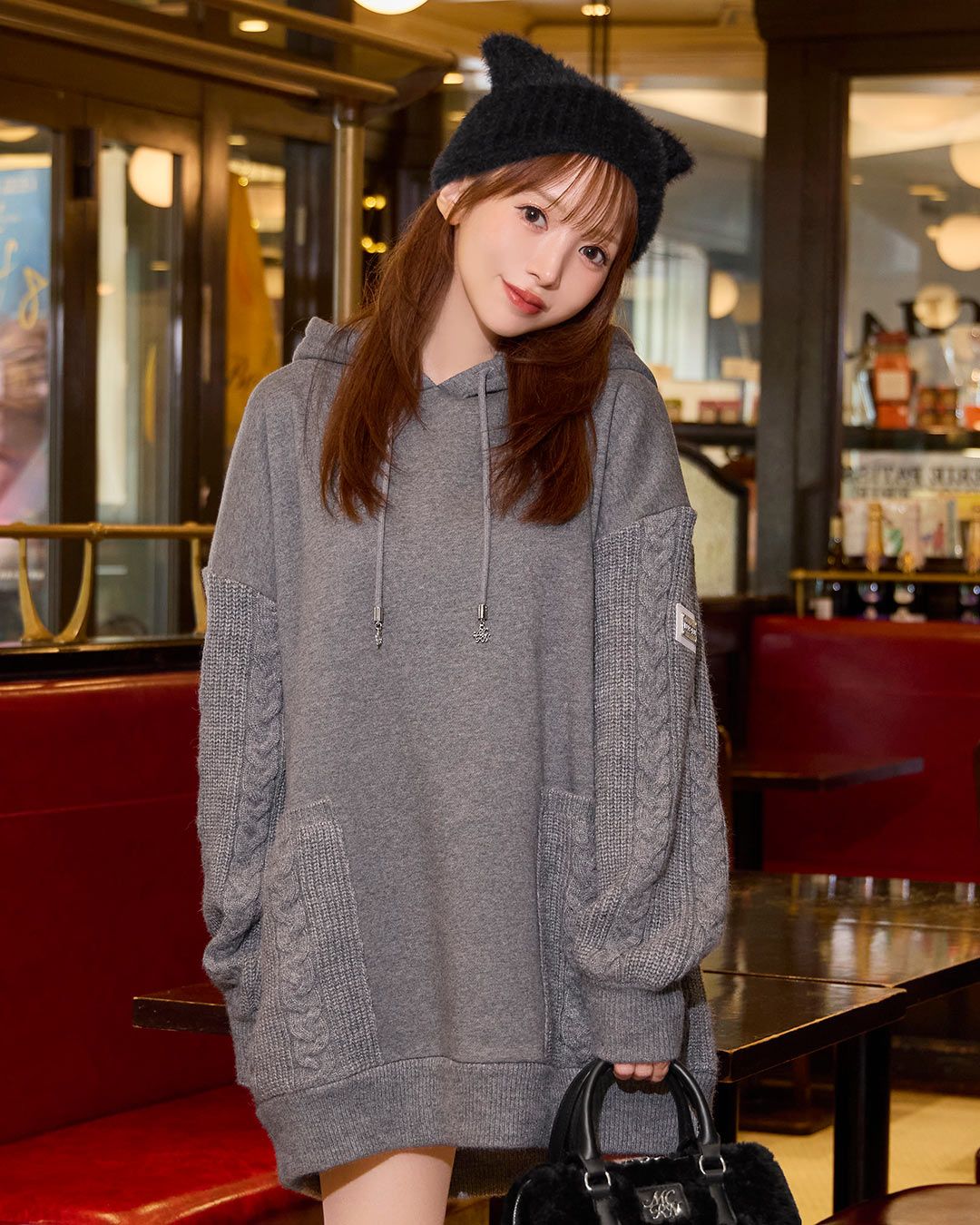 猫耳ビーニー ブラック | ファッション通販＆メディアMyColor ～マイ