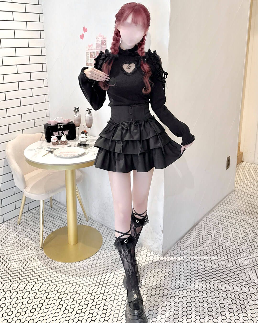 ハートカットタートルニット シエルブルー | ファッション通販