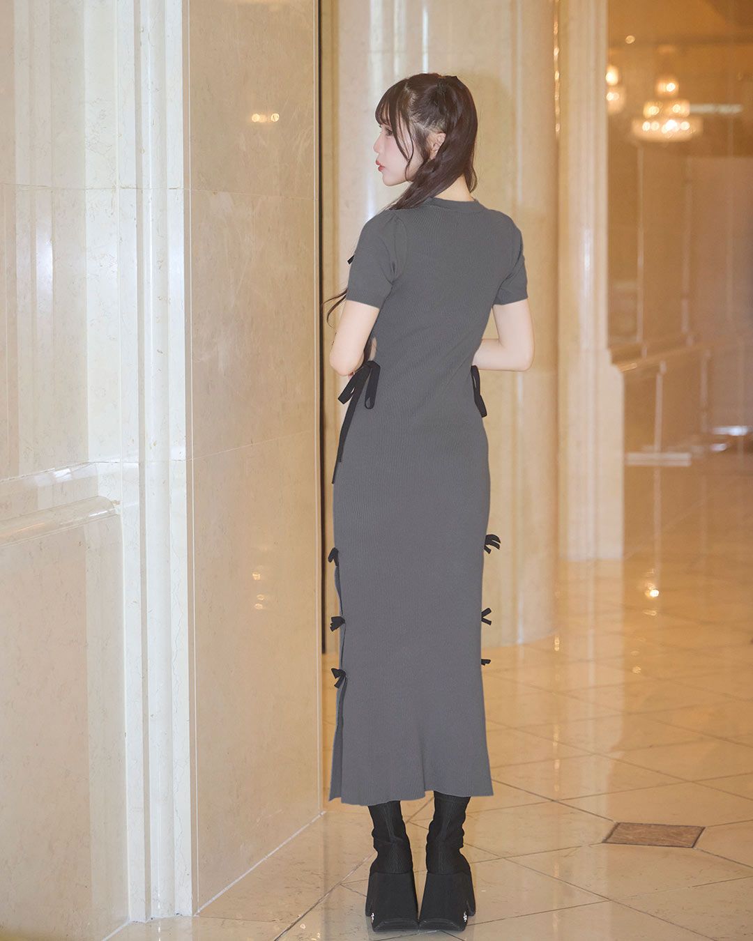 ワンピース mai レースクロスくびれワンピ ブラック | ファッション通販＆メディア