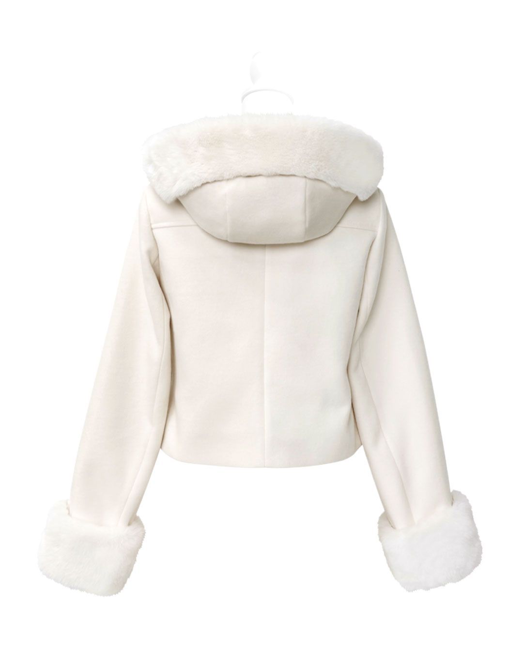 リボンビットフードショートコート ホワイト | ファッション通販